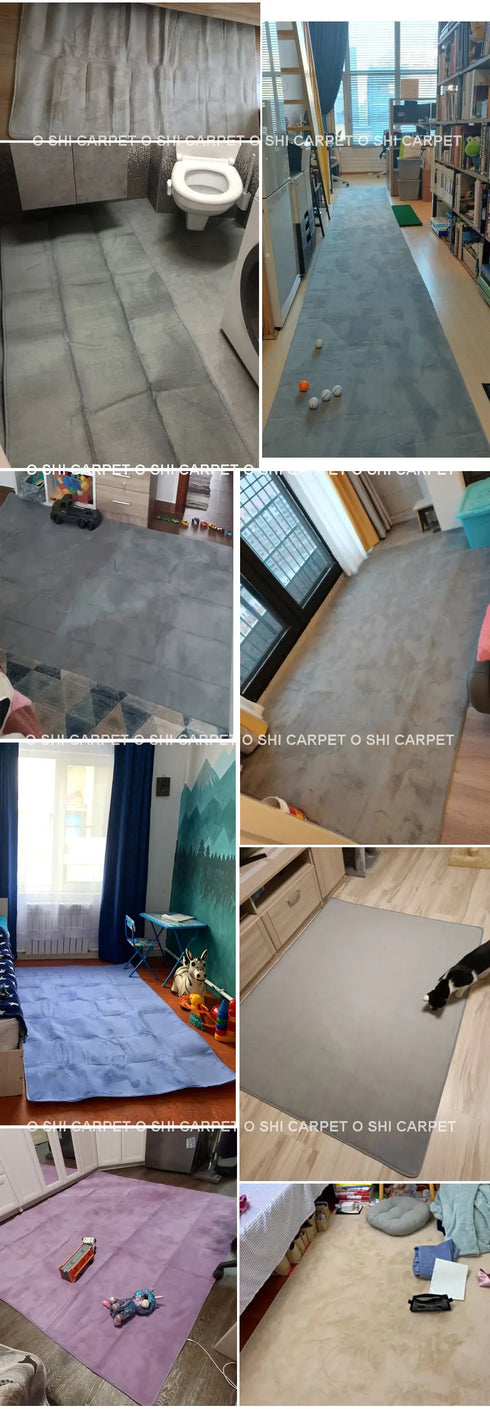 Round Coral Velvet Carpet for Living Room Coffee Table Floor Rug Short Plush Foot Mat for Children's Play